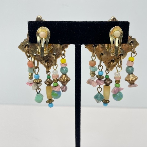 BOHEMIAN Statement Clip On Earrings - Picture 9 of 9